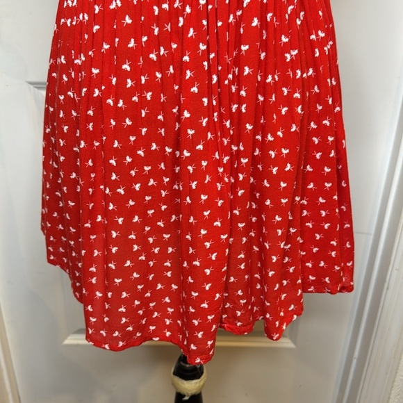 Faithfull the Brand Size 2 Jardim Red White Off the Shoulder Lightweight Dress - Picture 10 of 13